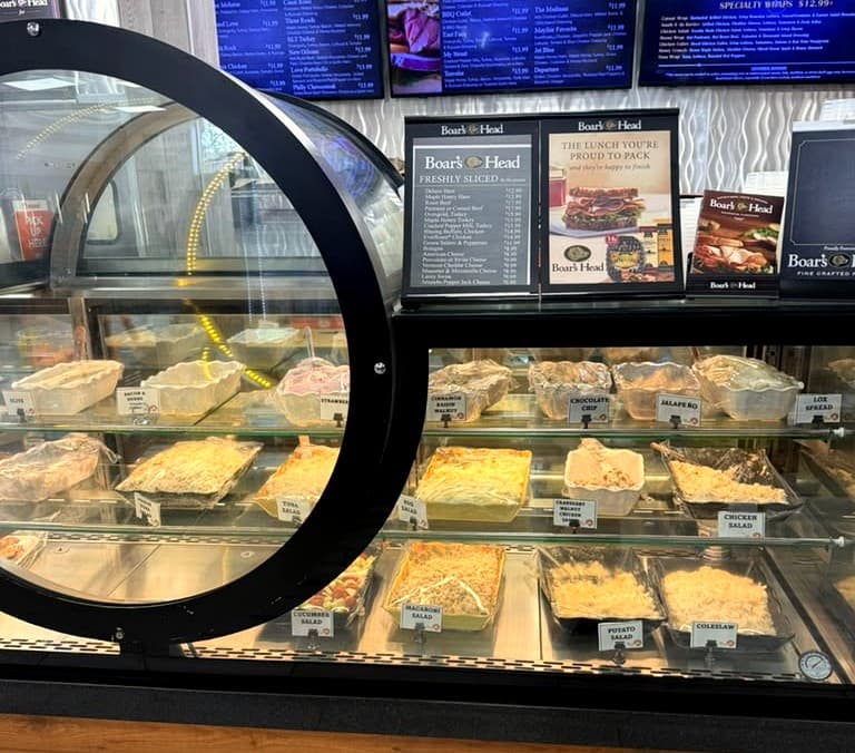 House salads, lox, and flavored cream cheeses